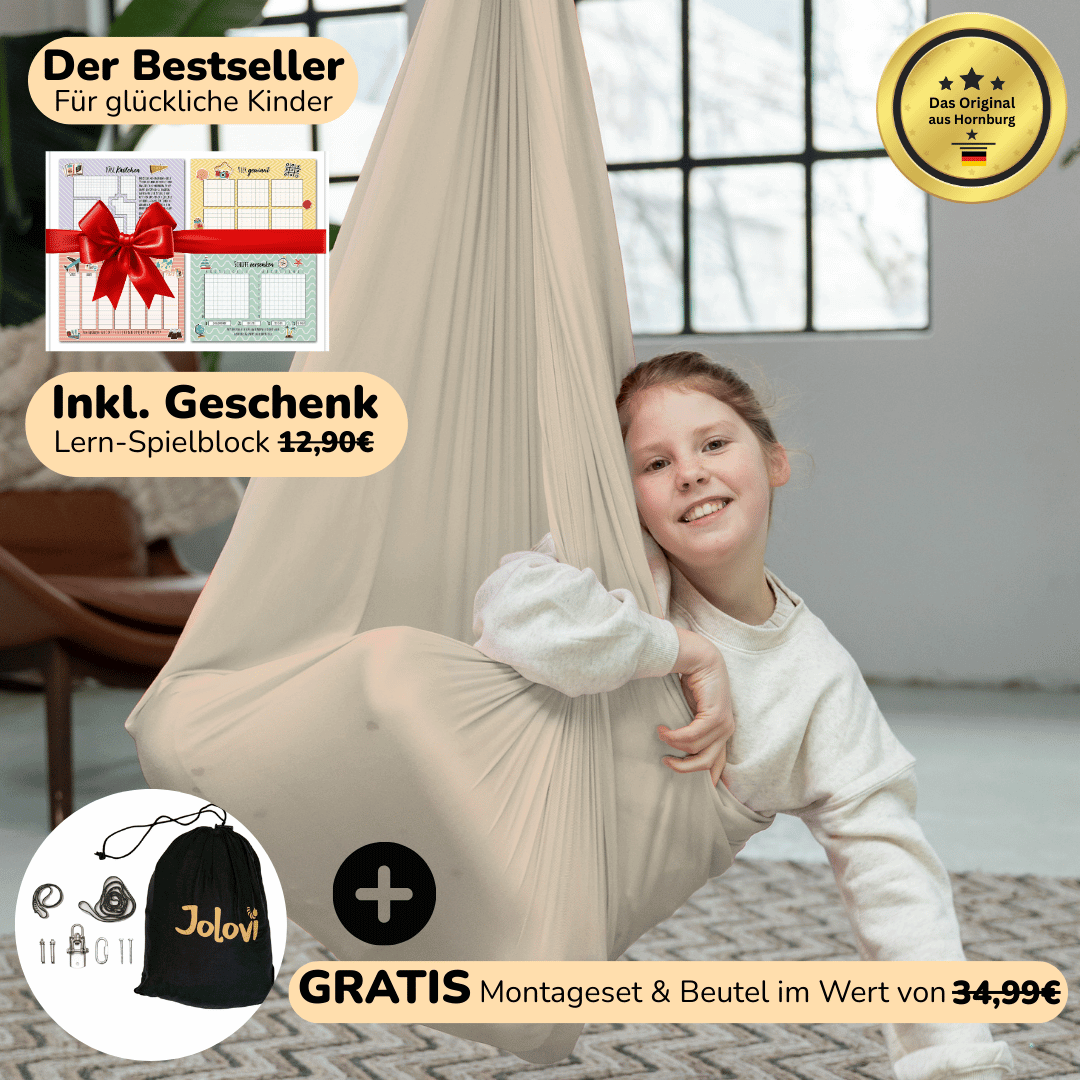 Jolovi RuheHafen™ inkl. GRATIS Montageset, Transportbeutel & Spielblock